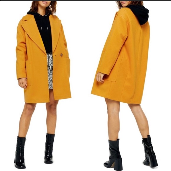 NWT Topshop Carly Boyfriend Slouchy Coat Size 8 - Picture 2 of 6